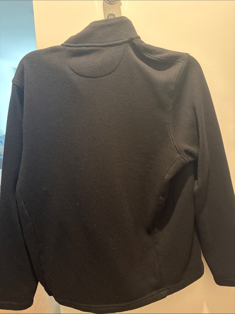 Chaps Men’s Black Zip-Up Knit fleece pullover - Picture 3 of 4